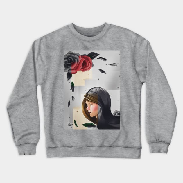 Blonde Roses Crewneck Sweatshirt by Benita Alonso